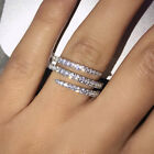 925 Silver Filled Party Ring Women Fashion Cubic Zircon Jewelry Sz 6-10