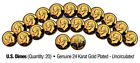 UNCIRCULATED 24K GOLD PLATED U.S. MINT DIMES (Lot of 20)