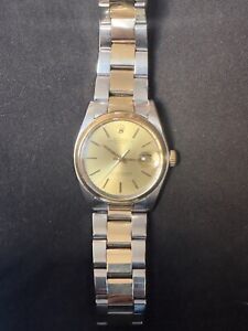 Mens Rolex Oyster Perpetual Date Two-Tone Stainless Steel 18k Yellow Gold  34mm