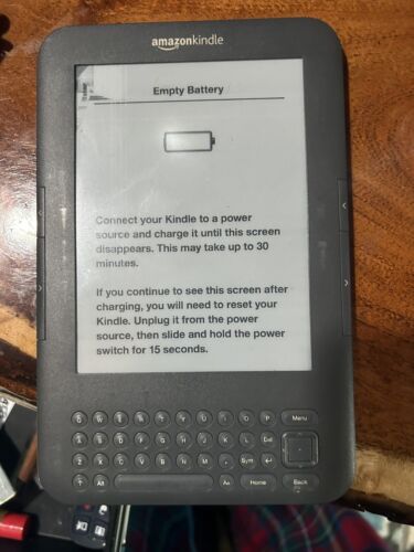 Amazon Kindle Keyboard  3rd Generation Graphite D00901, NOT WORKING