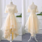 Short Champagne Wedding Dresses Short Sleeves Tea Length A Line Bridal Gowns
