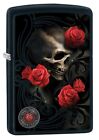 Zippo Anne Stokes Skull and Roses Lighter, Black Matte NEW IN BOX