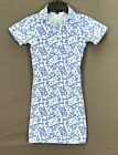 MOTEL Love Dress BLUE/WHITE Check Print STRETCH KNIT Polo Style BODYCON MINI XS