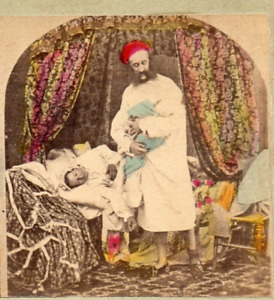 1863 The Pleasures of Matrimony.  Tinted  Stereoview Photo