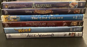 Kids Movies 6 DVD lot DISNEY Alice In Wonderland Aristocats Bundle