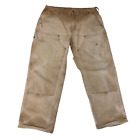 Carhartt B136-BRN Faded Brown Duck Canvas Double Knee Carpenter Pants Tag 36x30