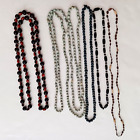 Lot of 5 Lei Necklaces, Evil Eye Seed, Job's Tear, Assorted Beads, Hawaiian BOHO