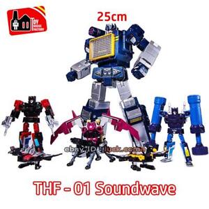 THF 01j 01P6 Soundwave & 6-Cassette G1 KO.mp 25cm 10in Robot Action Figure Toy