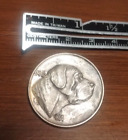 Vintage Antique Sterling Silver MASTIF Dog Brooch Pin 1 1/8