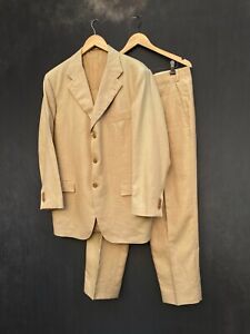Kiton linen beige suit size 50