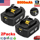 For Makita 18V 8.0Ah Battery Lithium-Ion BL1830 BL1850 BL1860 BL1840 Tool 2Pack
