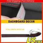 PU Leather Car Dashboard Decor Line Strip Sticker Moulding Trim Accessories Red