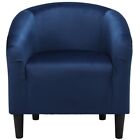 PU Leather Accent Chair Modern Barrel Chair For Living Room Bedroom Sturdy