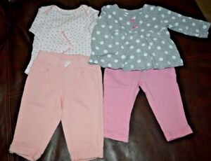 UC! Lot of 4 mixed items of Baby Girl's clothes 6M CARTER'S & JUST ONE YOU