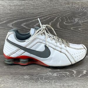 Retro 2014 Nike Shox Junior Running Shoes 10 White Gray Red Sneakers 454340-107