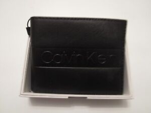 NWT Calvin Klein Black color leather bifold wallet Men RFID