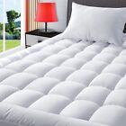 Fitted Mattress Topper Bedding Pad Cover Protector 72D Breathable Quilted 4 Size