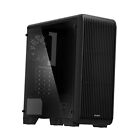 ATX Mid Tower Computer Case with 3X Pre-Installed 120mm Fan, Tempered Glass S2