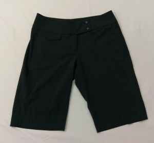CAbi Black Bermuda Shorts Sz 2 Style 893 2-button Walking Crop Stretch Career