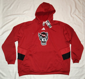NEW Adidas North Carolina State Wolfpack Fleece Hoodie Mens 3XL IQ0302 Red $80