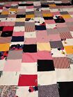 New Listing1960s Vintage Handmade Patchwork Quilt 67x87 twin #707