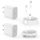 2PCS 20W Changer with 2-Pack 6ft Fast Charger Compatible with iPhone 14/13/12/11