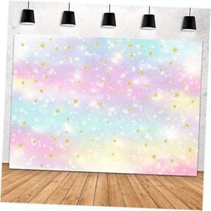 Glitter Rainbow Backdrop Unicorn Birthday Party Baby Shower Decoration 7x5ft
