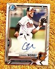 2021 Bowman Draft Connor Norby 1st Silver  Bowman Auto On Card Ready To grade