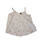 Torrid Women's Spaghetti Strap Baby Doll Top, Plus Size 0 Gray Stripes w/ Cranes