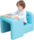 Multifunctional 2In1 Children'S Armchair Kids Wooden Frame Chair and Table Set B