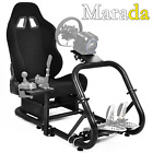 Marada Racing Simulator Cockpit with Black Seat fit Logitech G29 G923 G920 T300