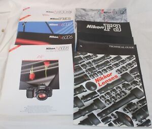 Nikon Camera  Catalog Brochure Lot of 10 N4004s N8008s FM2 F3 Guides N6006