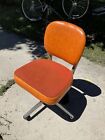 Vintage All-Steel Inc Mid Century Modern Orange Rolling Office Tanker Chair
