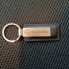 Leather Keychain Chrome Metal Car Laser Logo Key Chain Keyring for Mercedes Benz