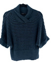 Women's Sita Murt Shawl Collar Lambswool Blend Short Sleeve Sweater Size 40 US 8
