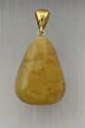 Butter Genuine BALTIC AMBER Silver Gold Plated Pendant 8.4g p160427-38
