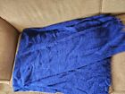 Vtg Sears Roebuck Women's Wool Blend Scarf Wrap Blue With Fringe 72x22