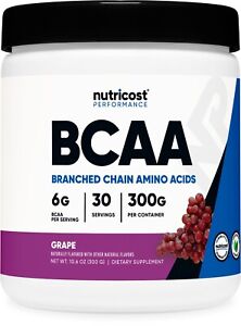 Nutricost BCAA 2:1:1 Powder (Grape) 30 Servings - 6G Per Serving