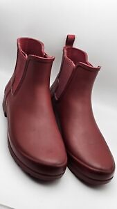 Hunter Chelsea Commando Boots Muted Berry Spring Rain Boots Womens Sz 7