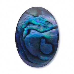 MasterpIece Collection: Bright Blue Natural Paua Shell Oval Cab (6x4-10x8mm)
