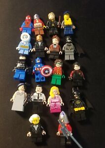 Lego mini figures  Lot  Captain America spider man  Dead shot Batman  Harry