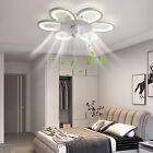 19.7 inch Modern Ceiling Fan Dimmable Led Light Remote Control Flush Mount Lamp
