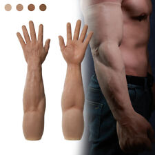 KnowU Silicone Male Muscle Gloves Realistic Cosplay Strong Muscular Arms Sleeve