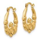 14k Real Gold Claddagh Hoop Earrings-2.5mm x 16mm 14K Gold Small Earrings- ER809