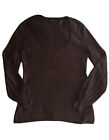 Moda International Metallic Golden Brown Empire Waist Pullover Sweater Medium