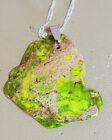 K685.  Green Sea Sediment Jasper  Pendant Necklace On Silver Chain