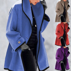 Overcoat Trench Coat Outwear Wool Coat Jacket Fashion Pocket Warm Hooded Baggy