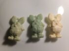 3 Vintage RAT FINK Charms with ring hole~ 2 green, 1 white