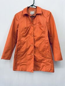 Vintage Guess Jacket Womens Small Orange Single Breast Trench Coat