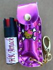 Hello Kitty pepper spray 1/2oz pink holster nail safe keychain defense security